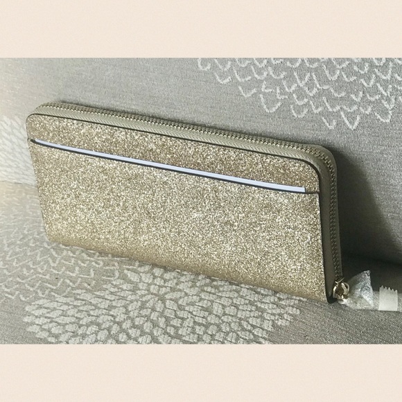 ✨KATE SPADE✨HOST PICK! Gold Glitter Wallet NEW - Picture 10 of 13